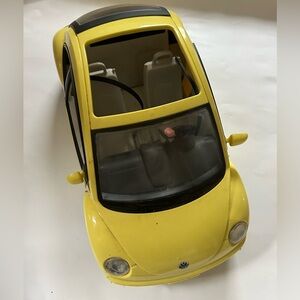 Barbie Volkswagen VW Yellow Beetle Flowers Mattel Doll Car